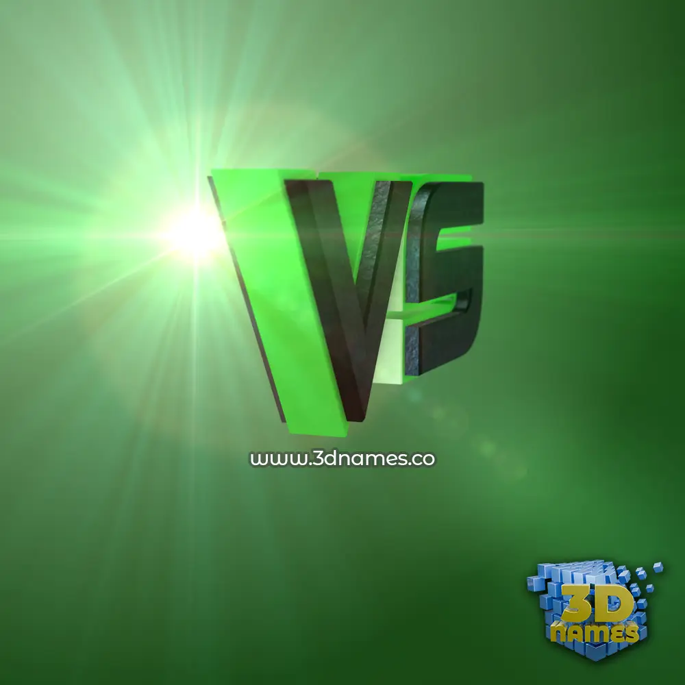 vs in Green Light style - 3D name wallpaper