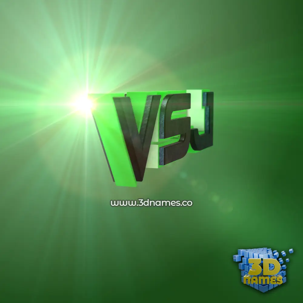 vsj in Green Light style - 3D name wallpaper