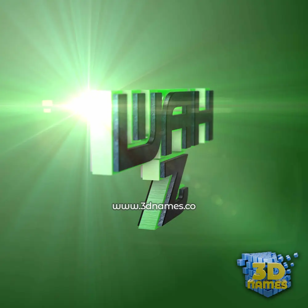wah z in Green Light style - 3D name wallpaper