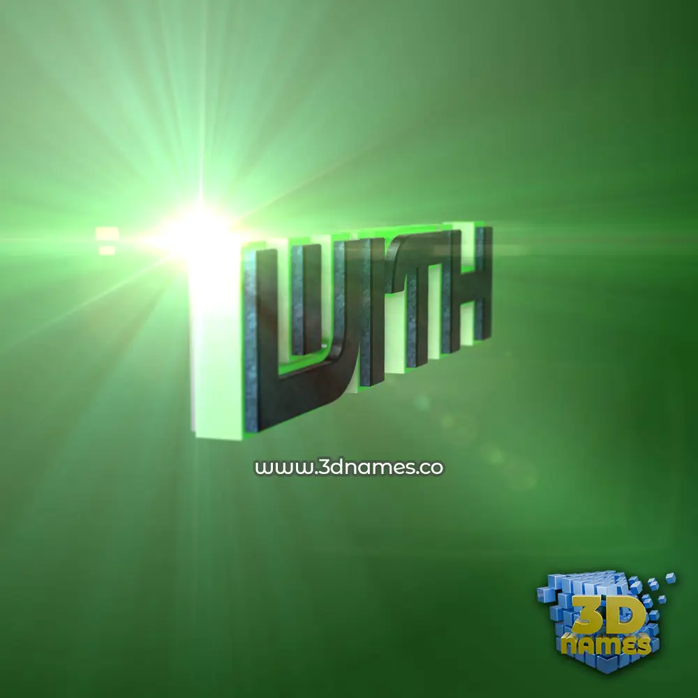 with in Green Light style - 3D name wallpaper