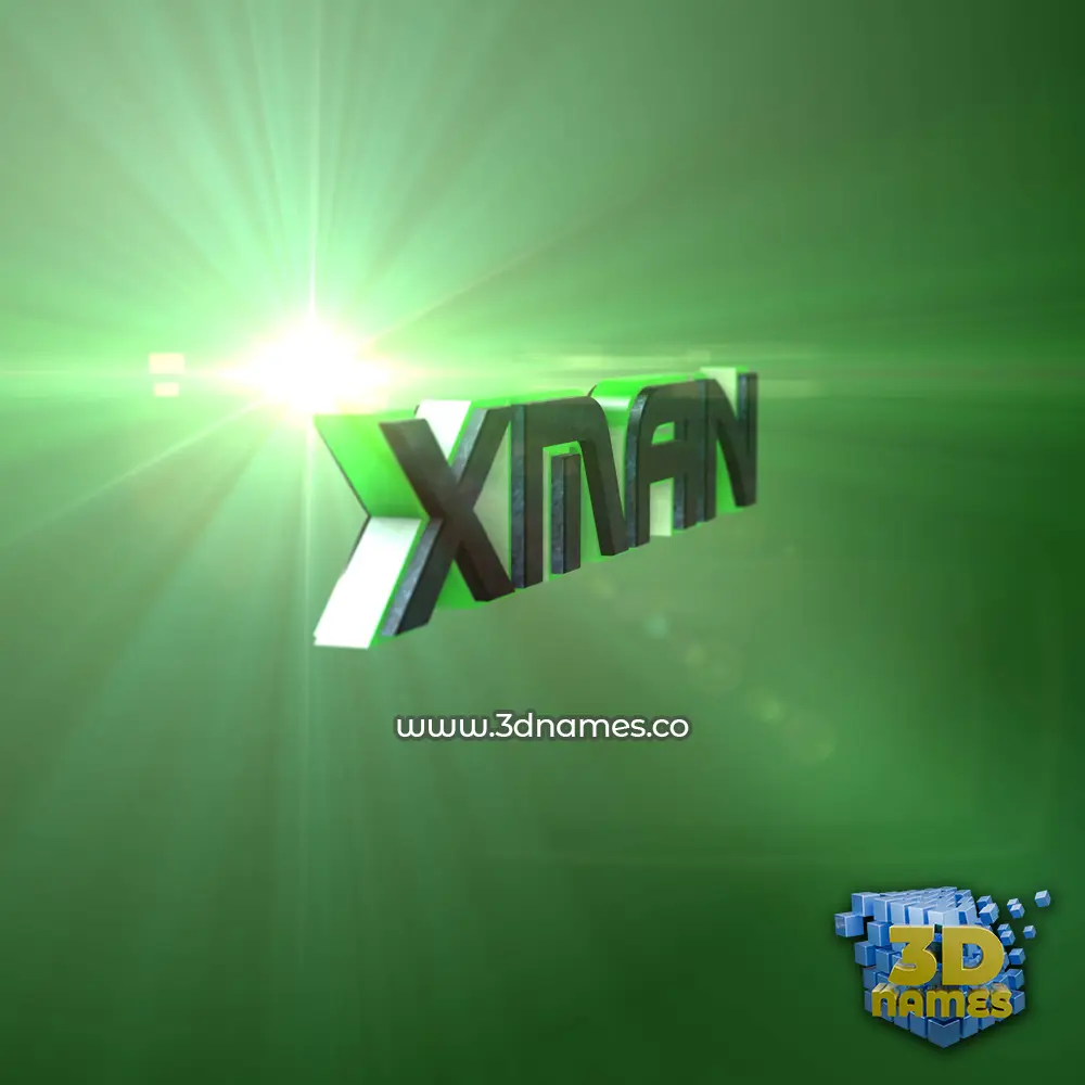 xman in Green Light style - 3D name wallpaper