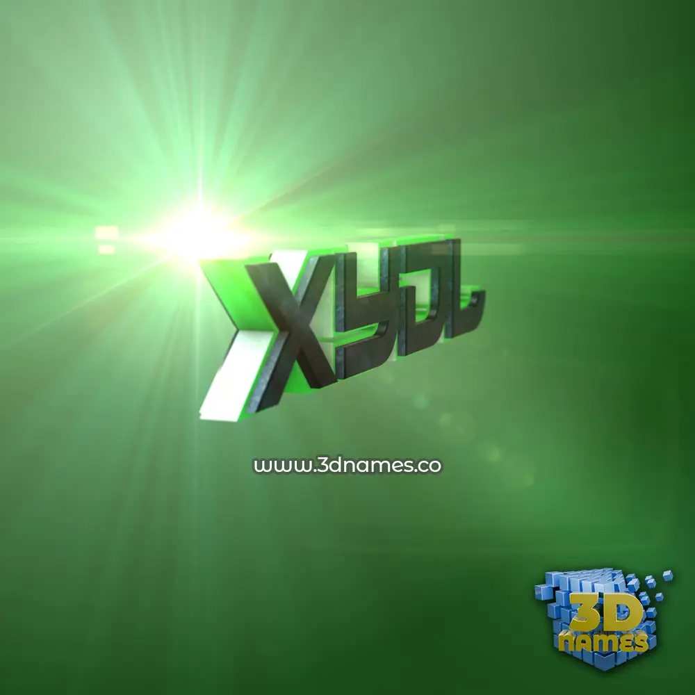 xydl in Green Light style - 3D name wallpaper
