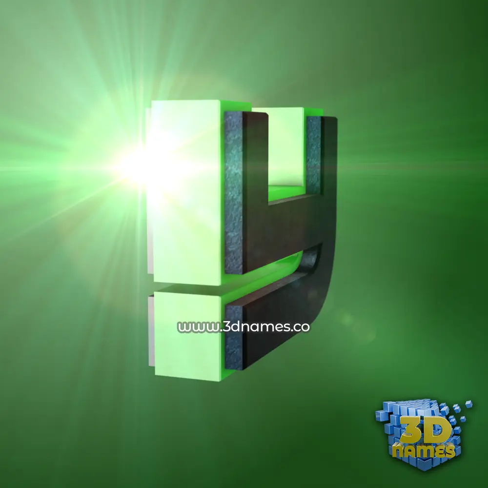 y in Green Light style - 3D name wallpaper