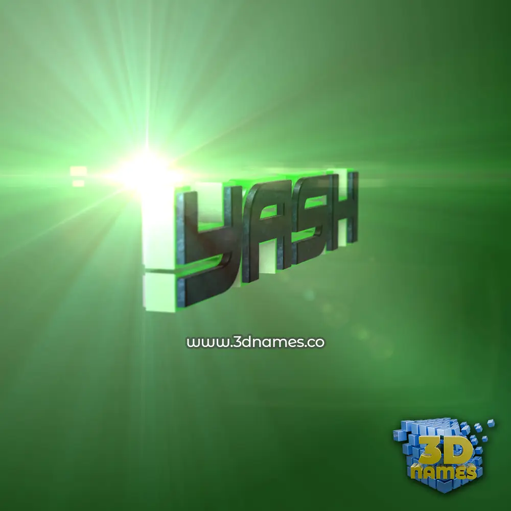 yash in Green Light style - 3D name wallpaper