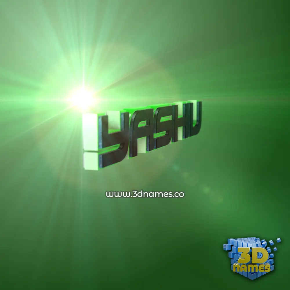 yashu in Green Light style - 3D name wallpaper