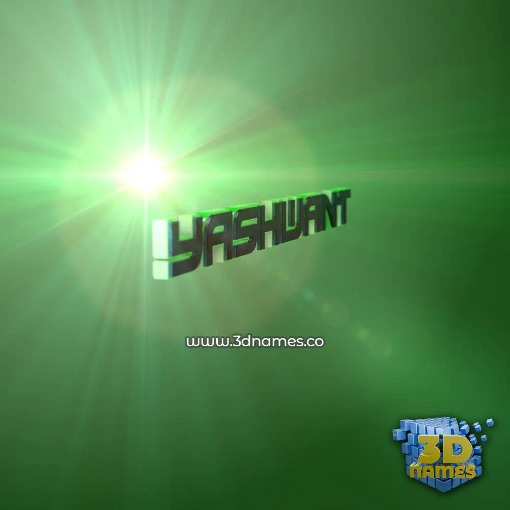 yashwant in Green Light style - 3D name wallpaper
