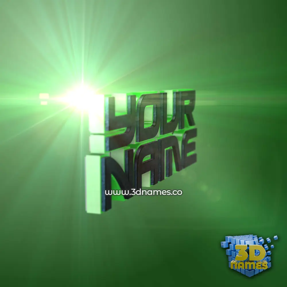 your name in Green Light style - 3D name wallpaper