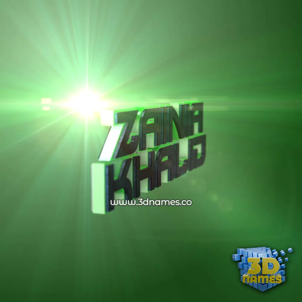 zainia khalid in Green Light style - 3D name wallpaper