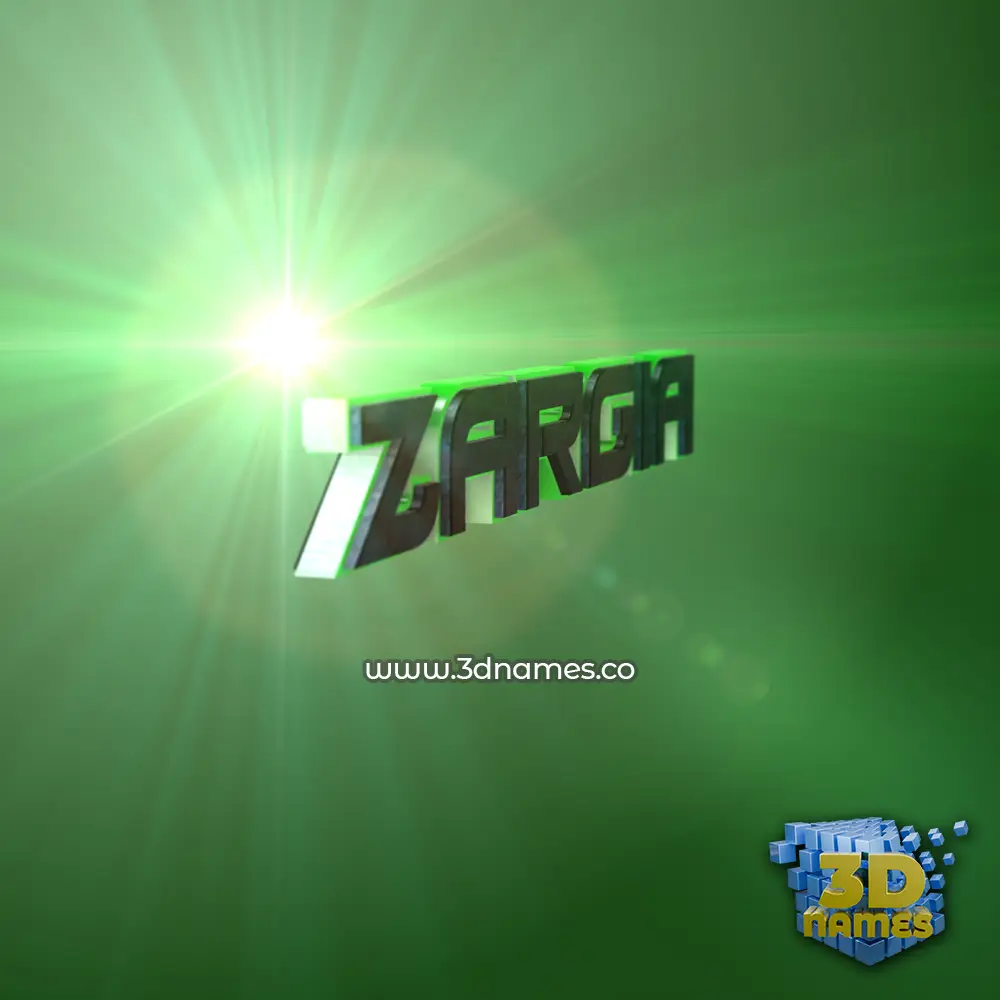 zargia in Green Light style - 3D name wallpaper