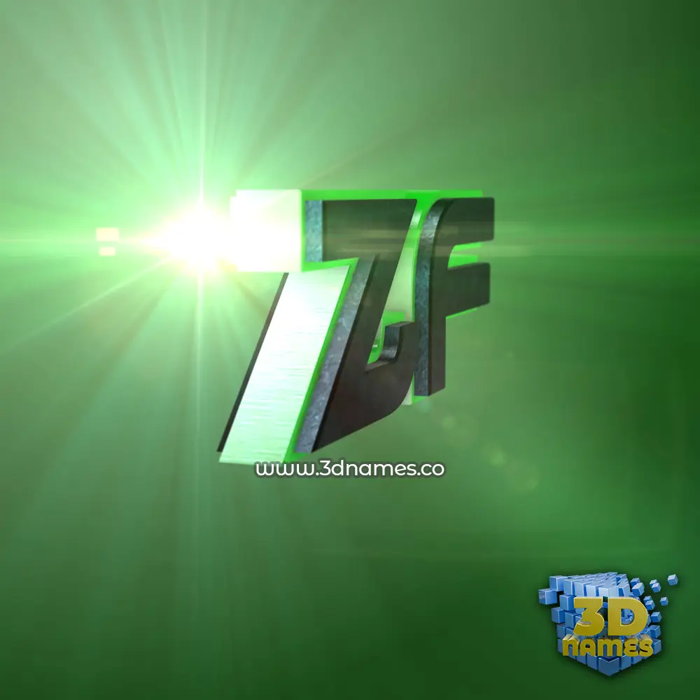 zf in Green Light style - 3D name wallpaper