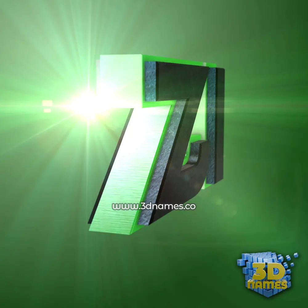 zi in Green Light style - 3D name wallpaper