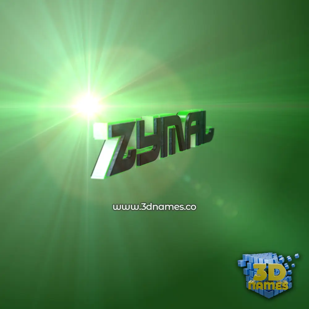 zymal in Green Light style - 3D name wallpaper