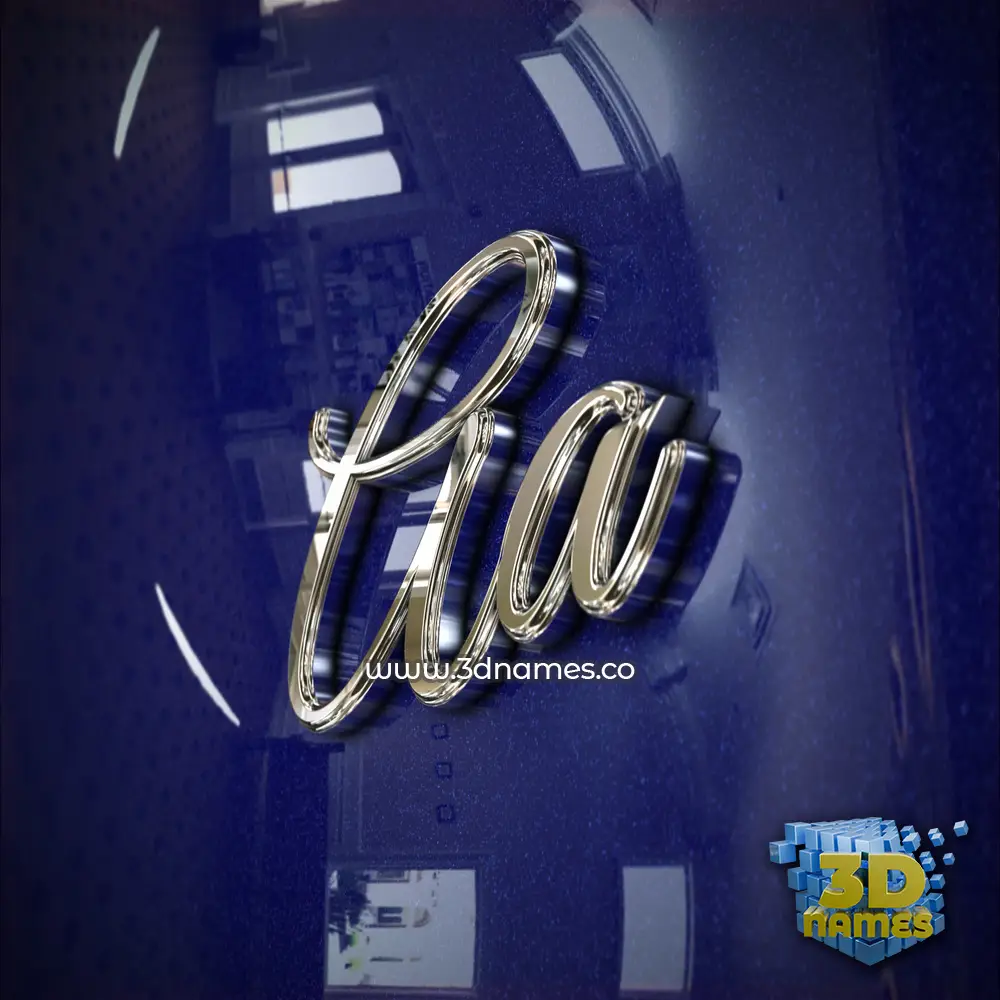 aa in Metalic Blue style - 3D name wallpaper