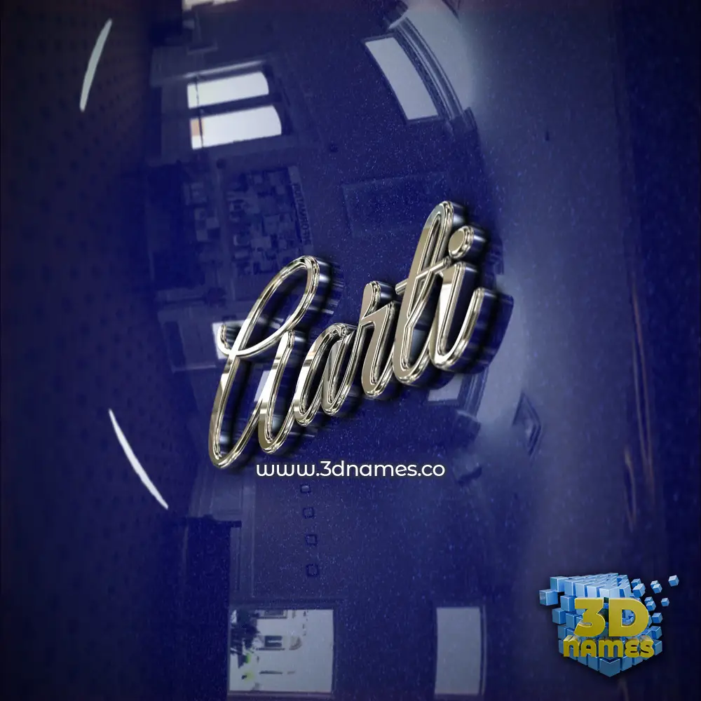 aarti in Metalic Blue style - 3D name wallpaper