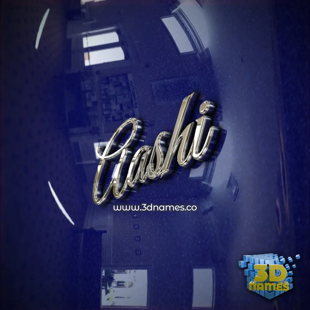 aashi in Metalic Blue style - 3D name wallpaper