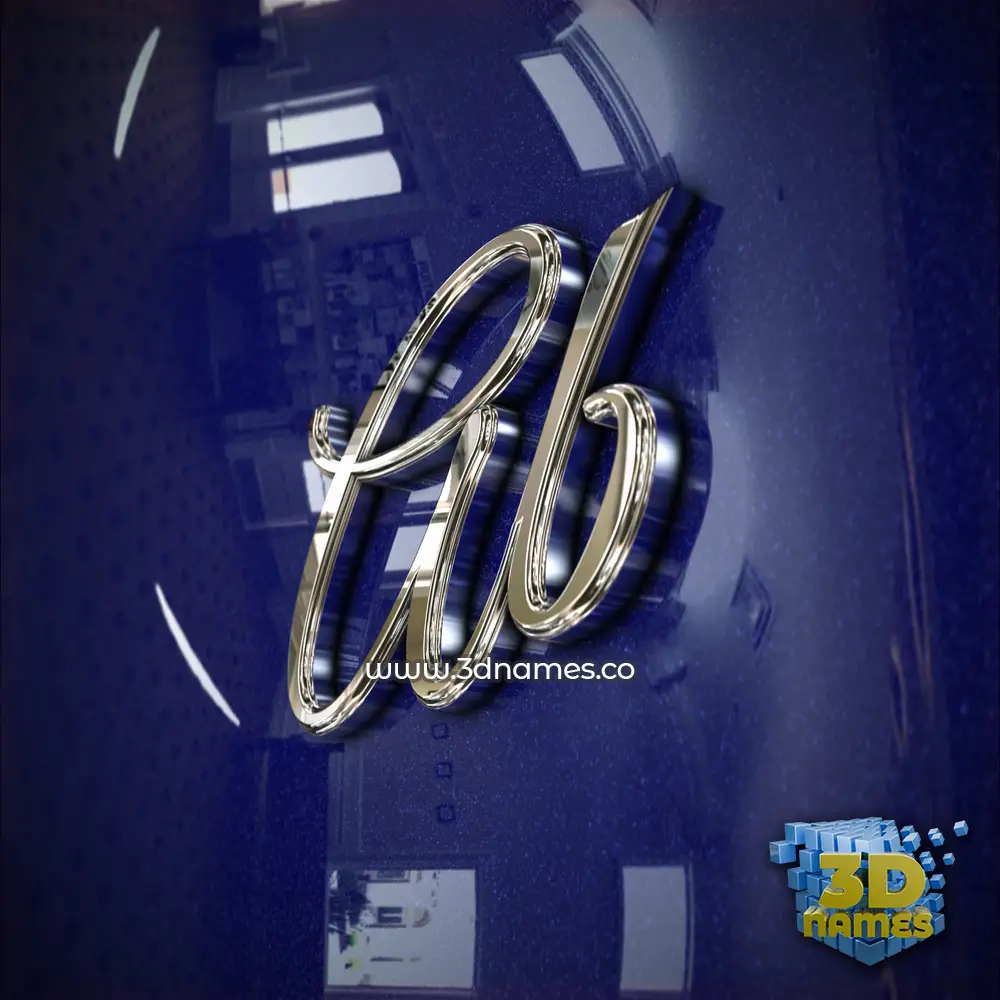 ab in Metalic Blue style - 3D name wallpaper