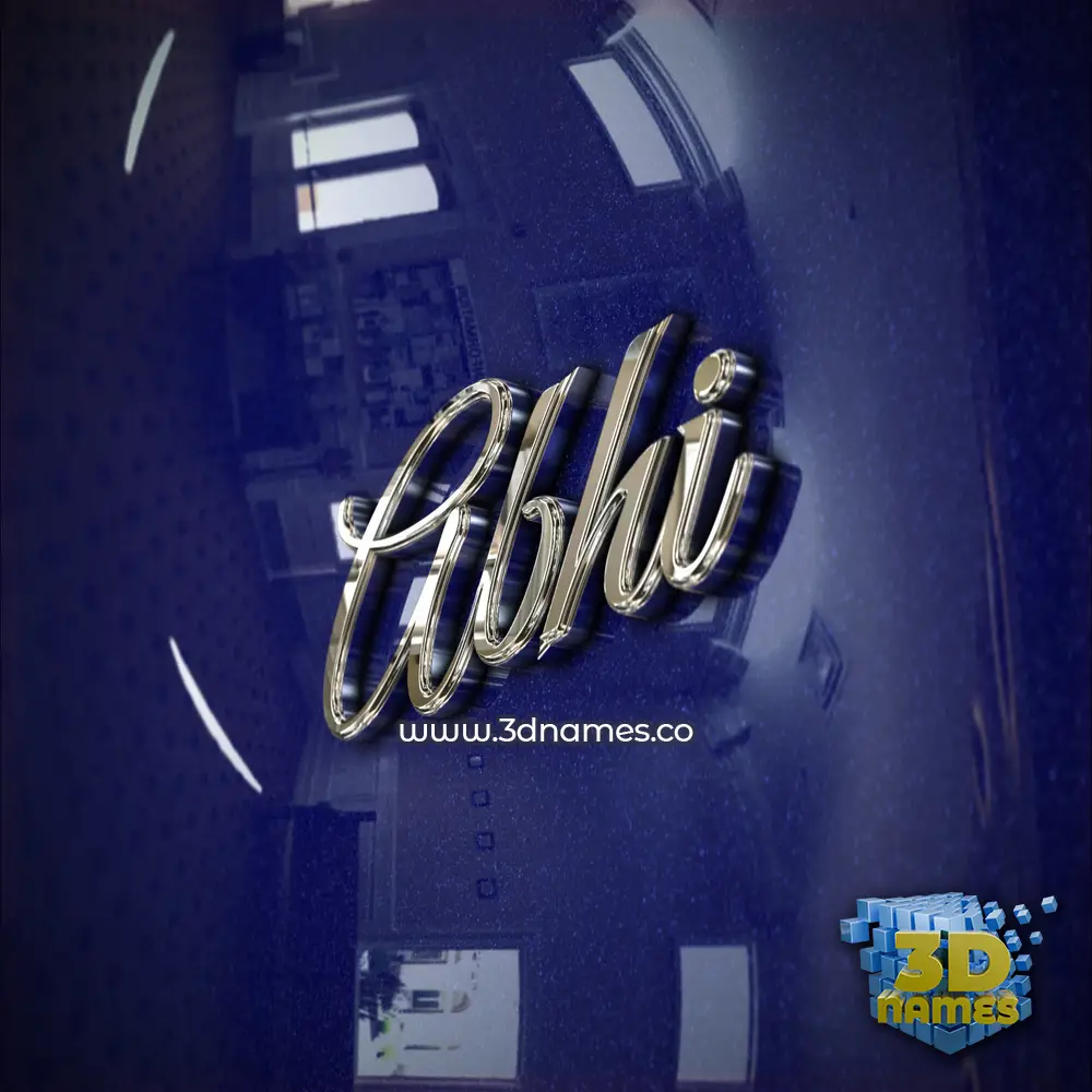 abhi in Metalic Blue style - 3D name wallpaper