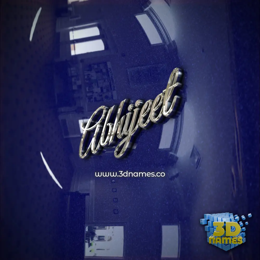 abhijeet in Metalic Blue style - 3D name wallpaper