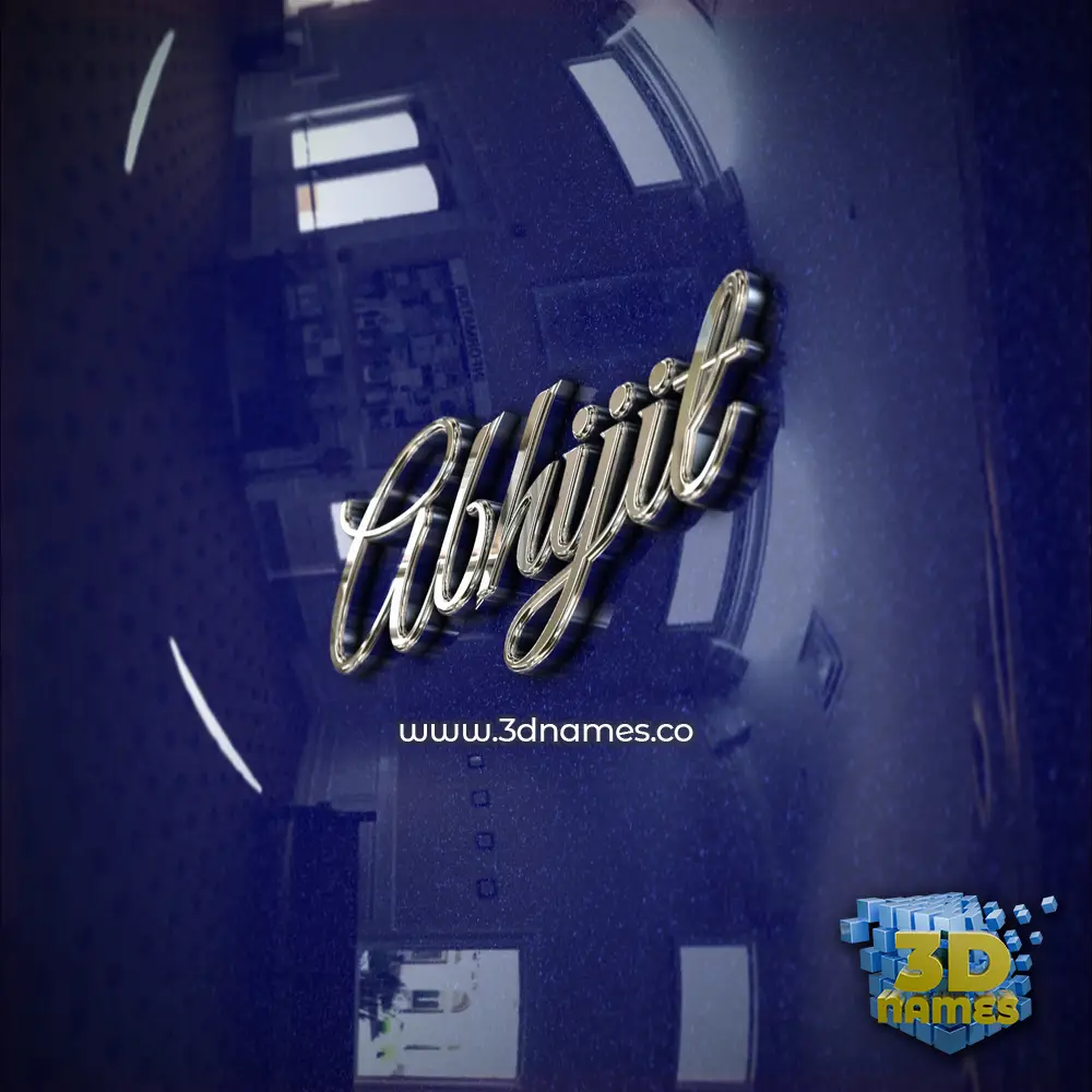 abhijit in Metalic Blue style - 3D name wallpaper