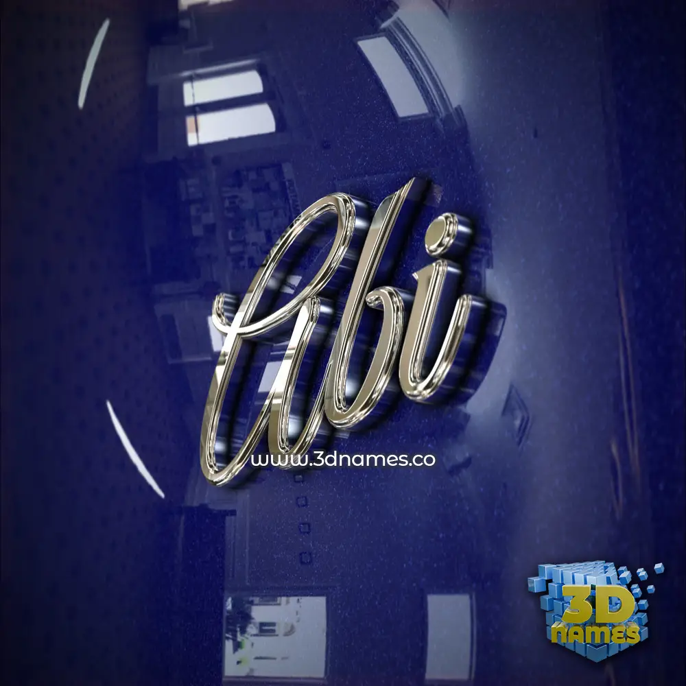 abi in Metalic Blue style - 3D name wallpaper