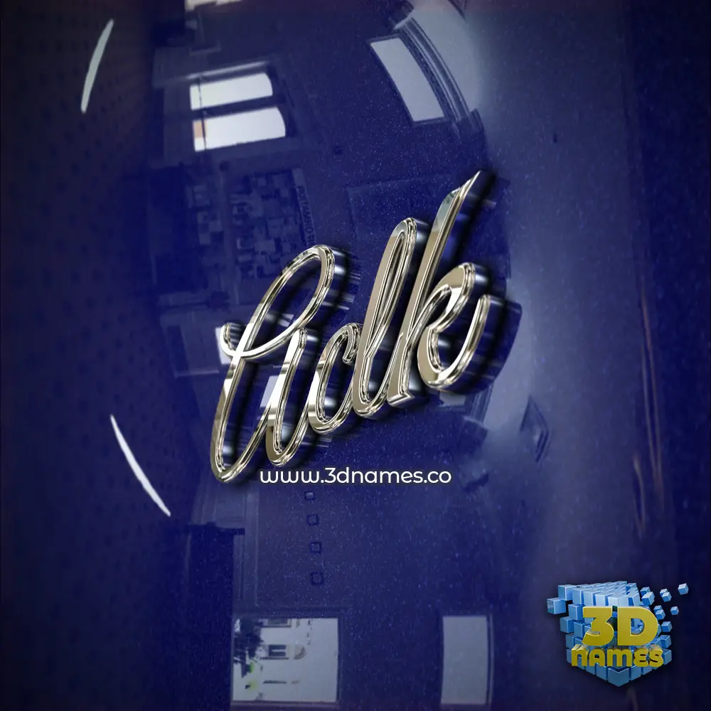 aclk in Metalic Blue style - 3D name wallpaper