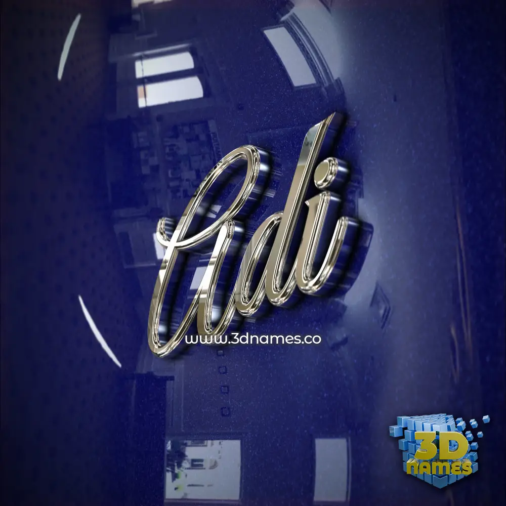 adi in Metalic Blue style - 3D name wallpaper