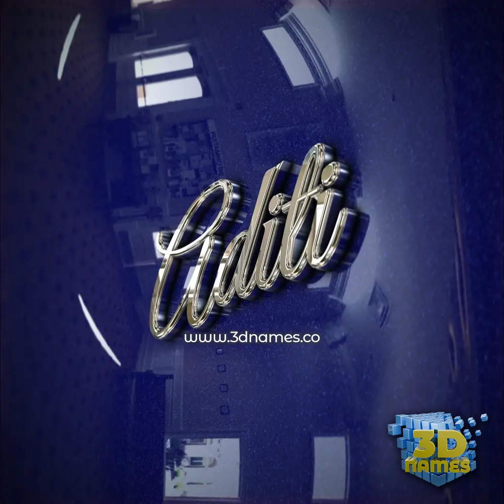 aditi in Metalic Blue style - 3D name wallpaper
