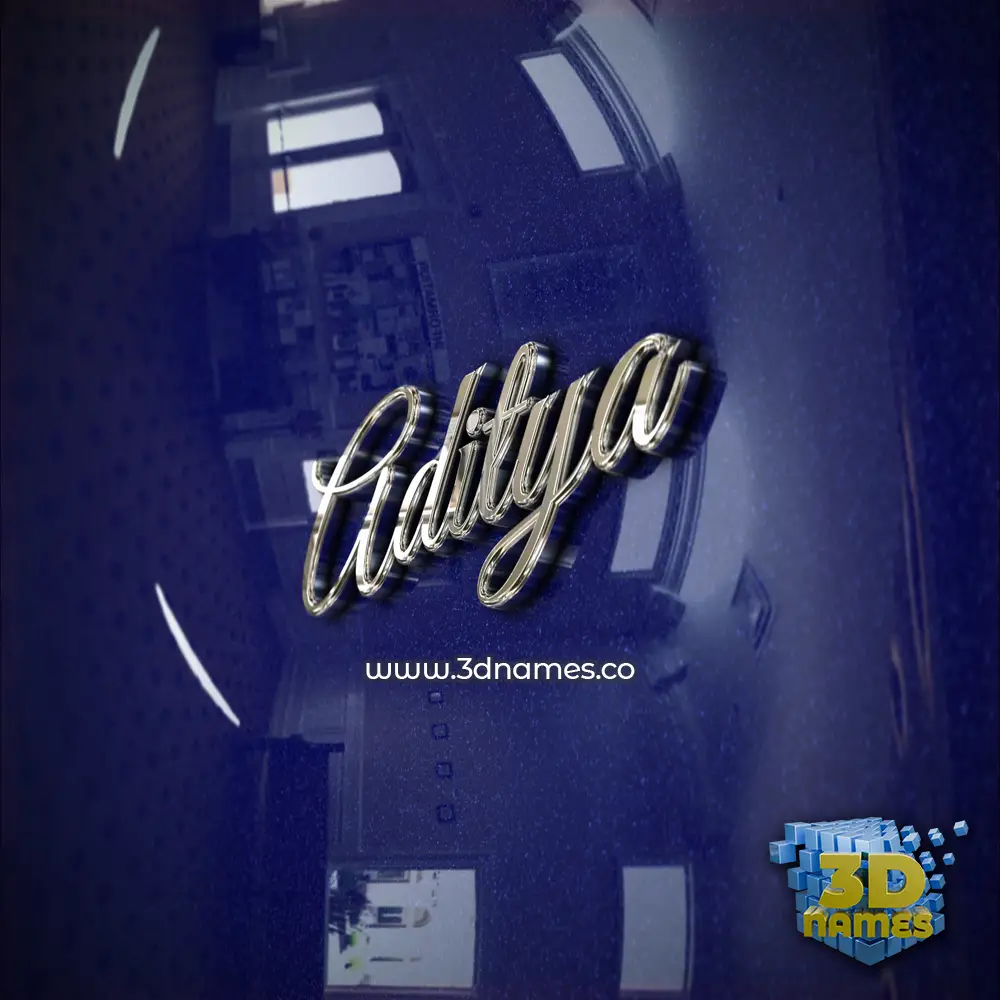 aditya in Metalic Blue style - 3D name wallpaper
