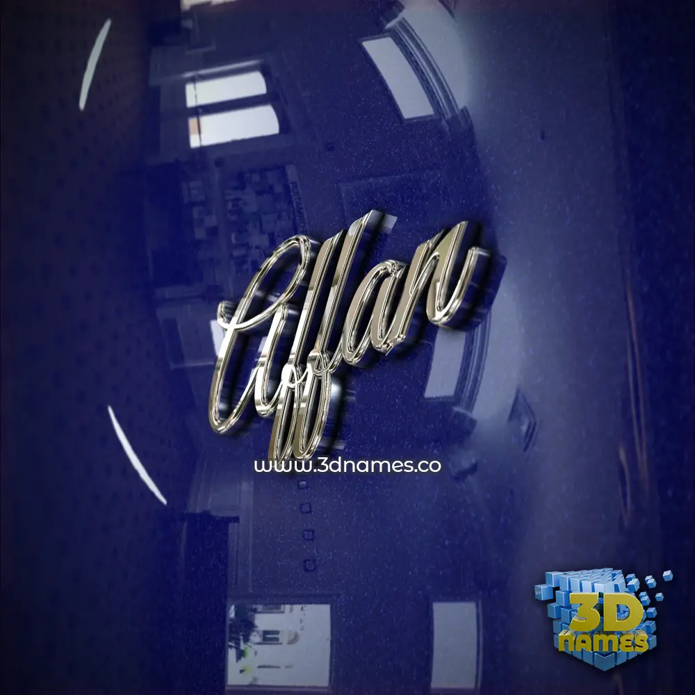 affan in Metalic Blue style - 3D name wallpaper