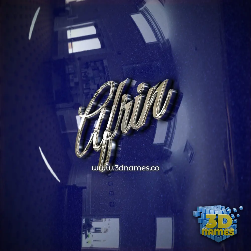 afrin in Metalic Blue style - 3D name wallpaper