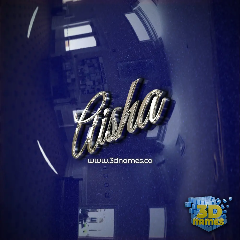 aisha in Metalic Blue style - 3D name wallpaper