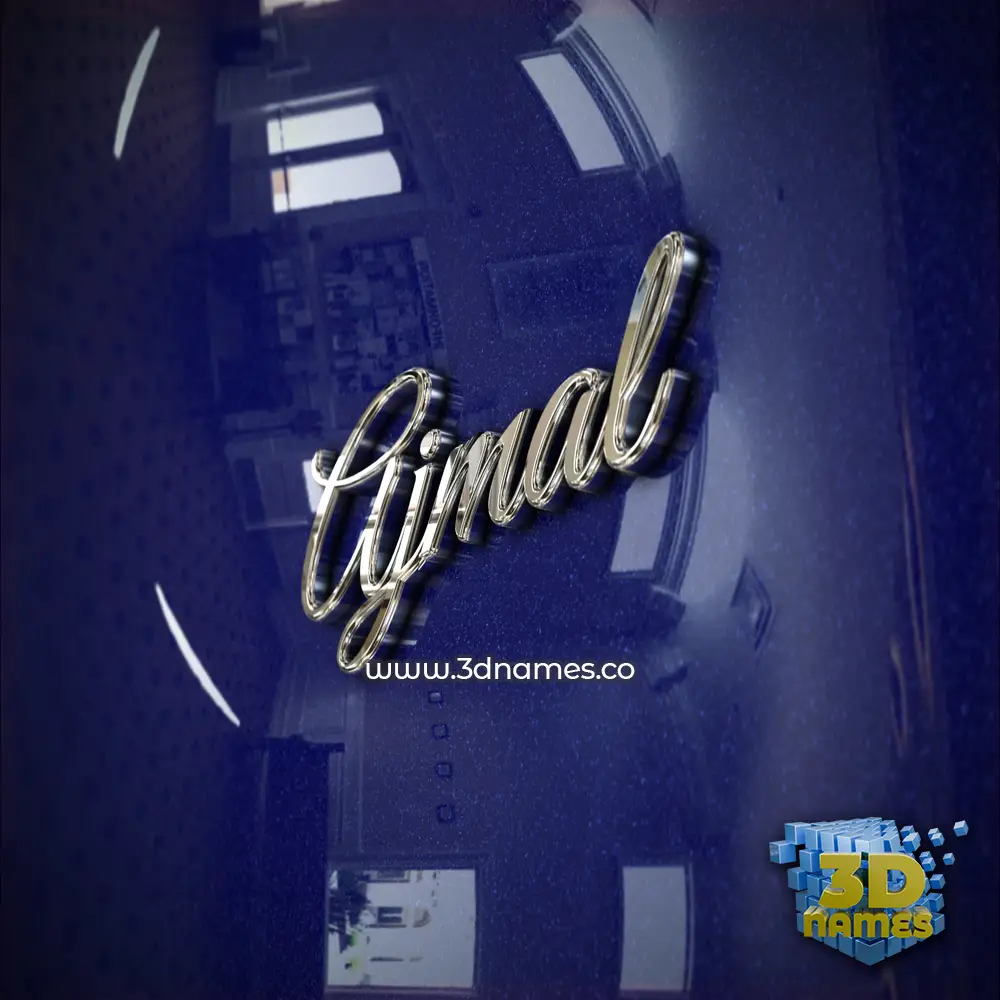 ajmal in Metalic Blue style - 3D name wallpaper