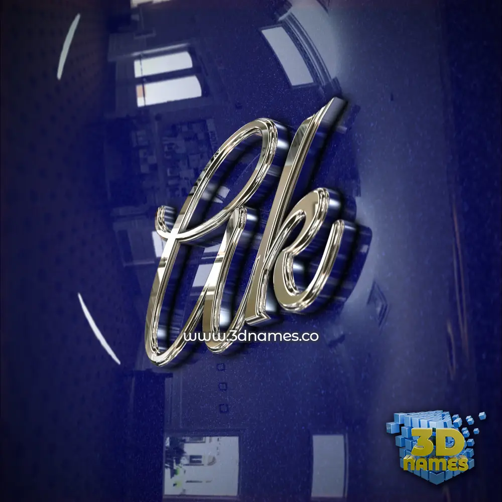 ak in Metalic Blue style - 3D name wallpaper