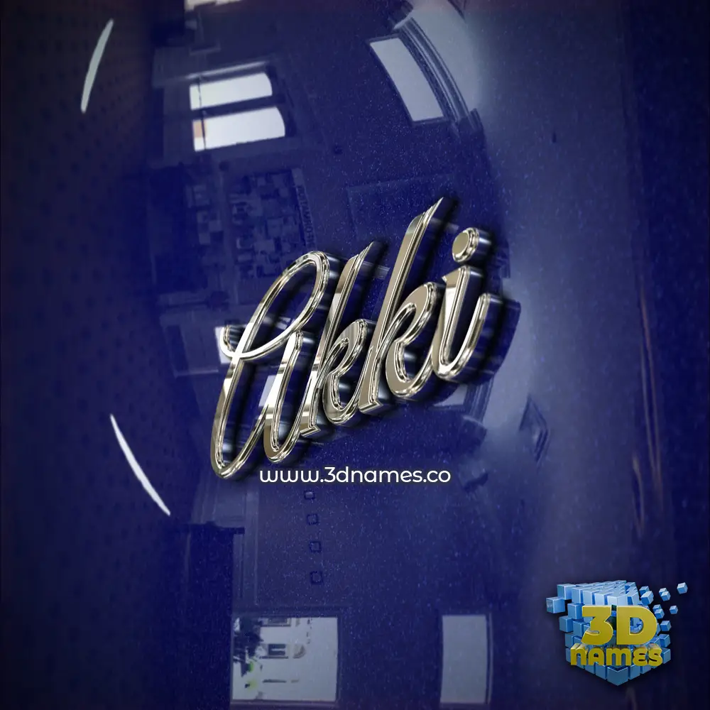 akki in Metalic Blue style - 3D name wallpaper