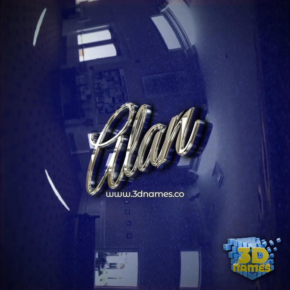 alan in Metalic Blue style - 3D name wallpaper