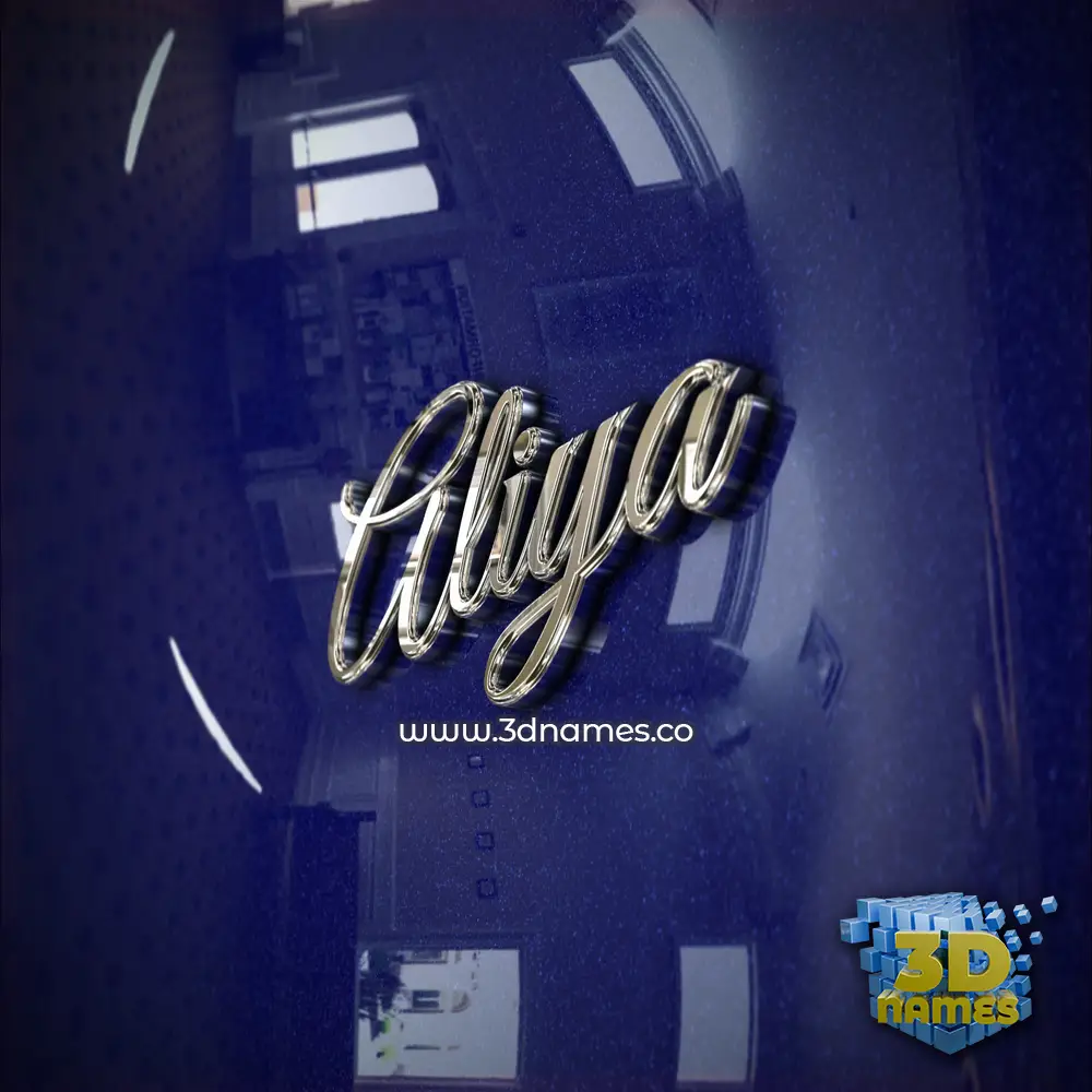 aliya in Metalic Blue style - 3D name wallpaper