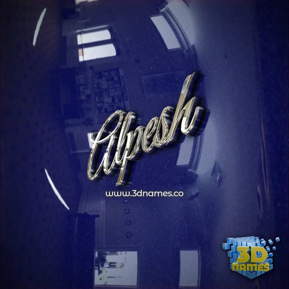 alpesh in Metalic Blue style - 3D name wallpaper