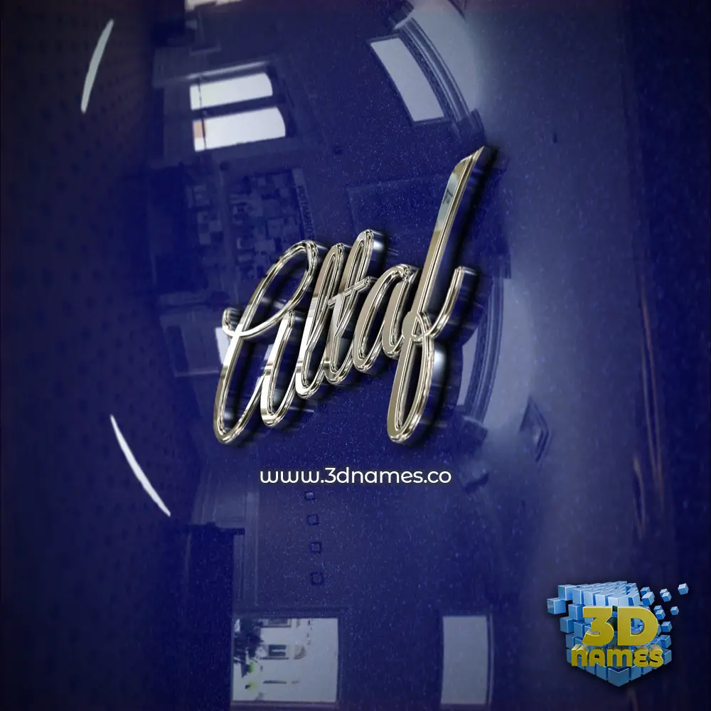 altaf in Metalic Blue style - 3D name wallpaper