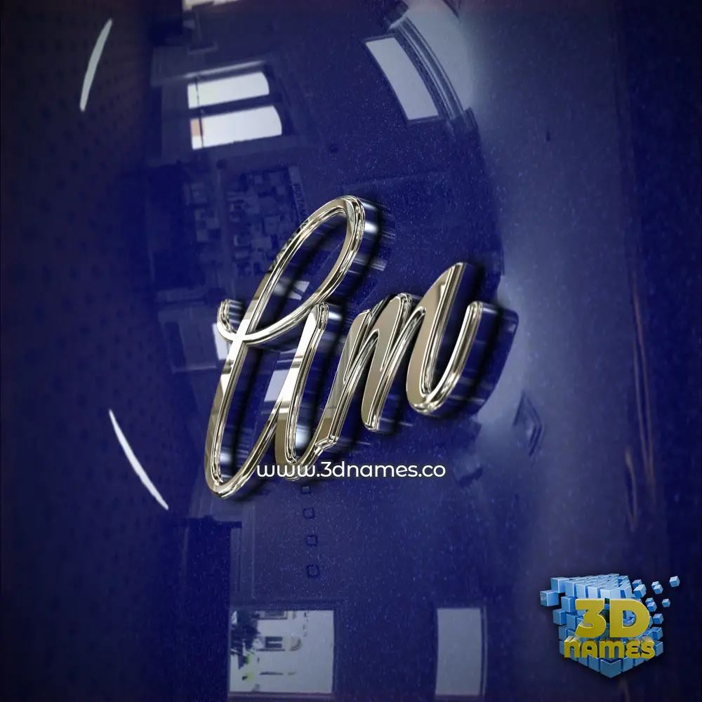 am in Metalic Blue style - 3D name wallpaper