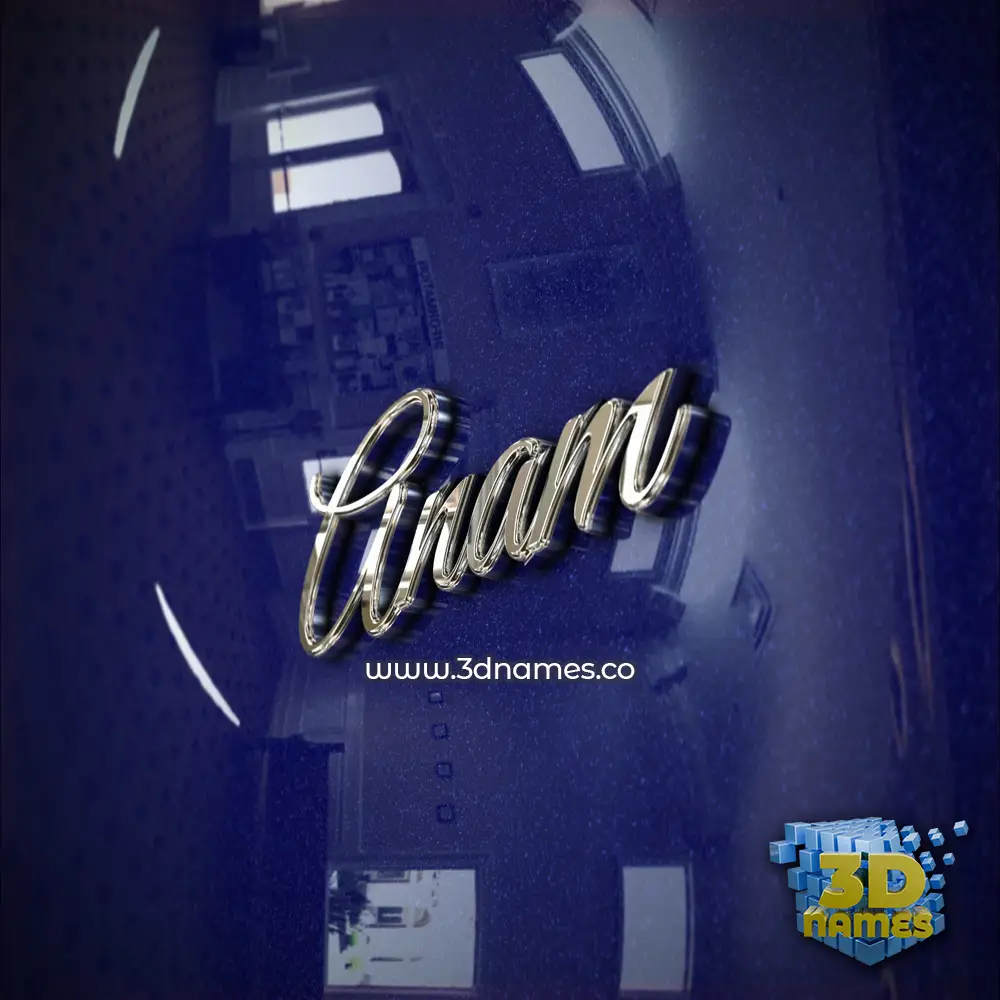 anam in Metalic Blue style - 3D name wallpaper