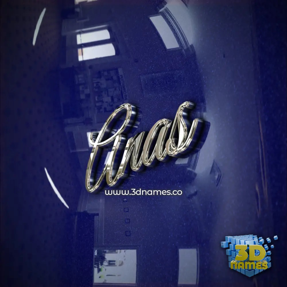 anas in Metalic Blue style - 3D name wallpaper