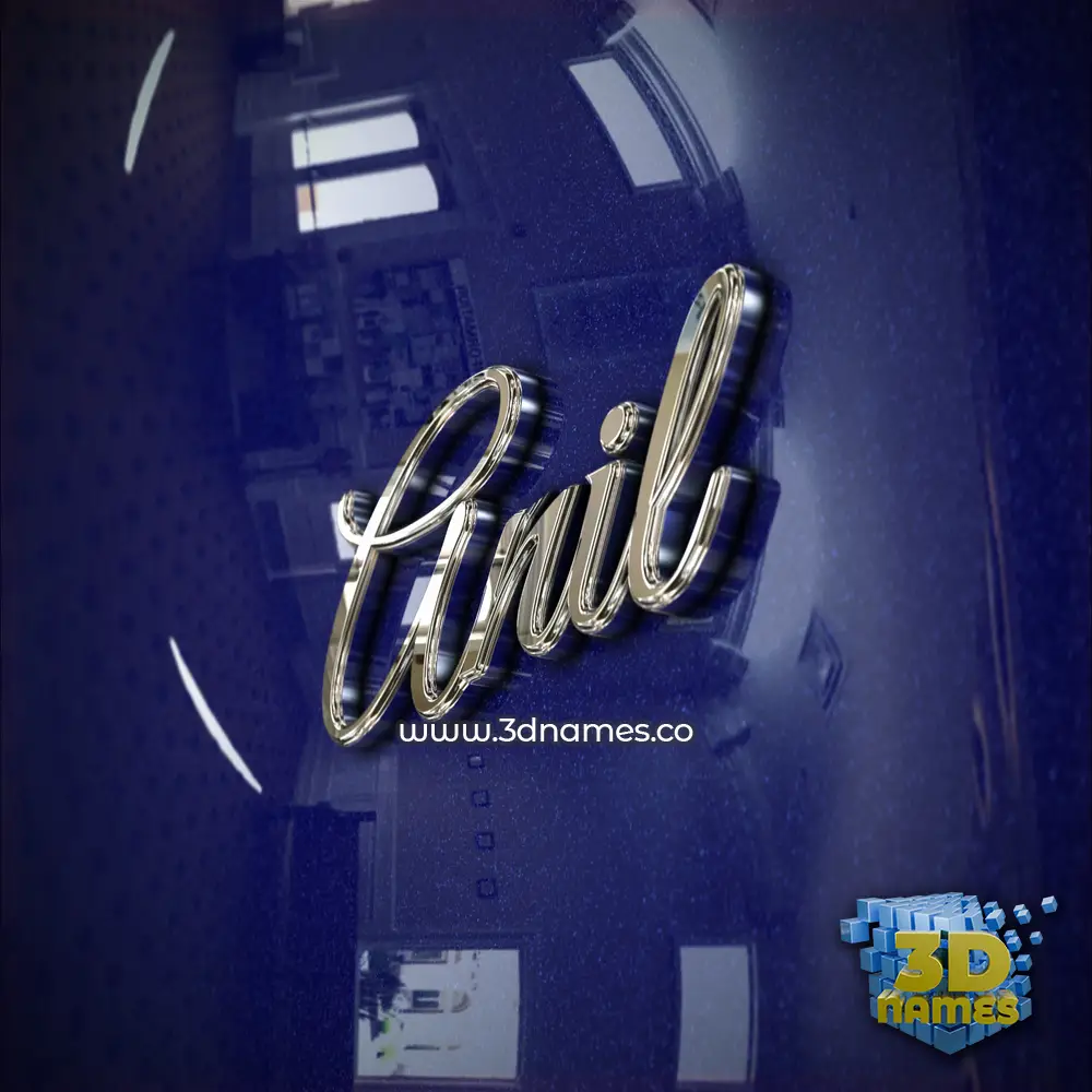 anil in Metalic Blue style - 3D name wallpaper
