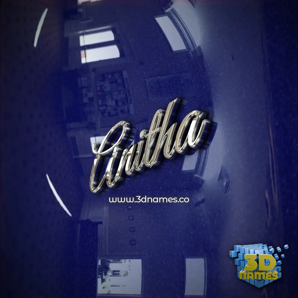 anitha in Metalic Blue style - 3D name wallpaper