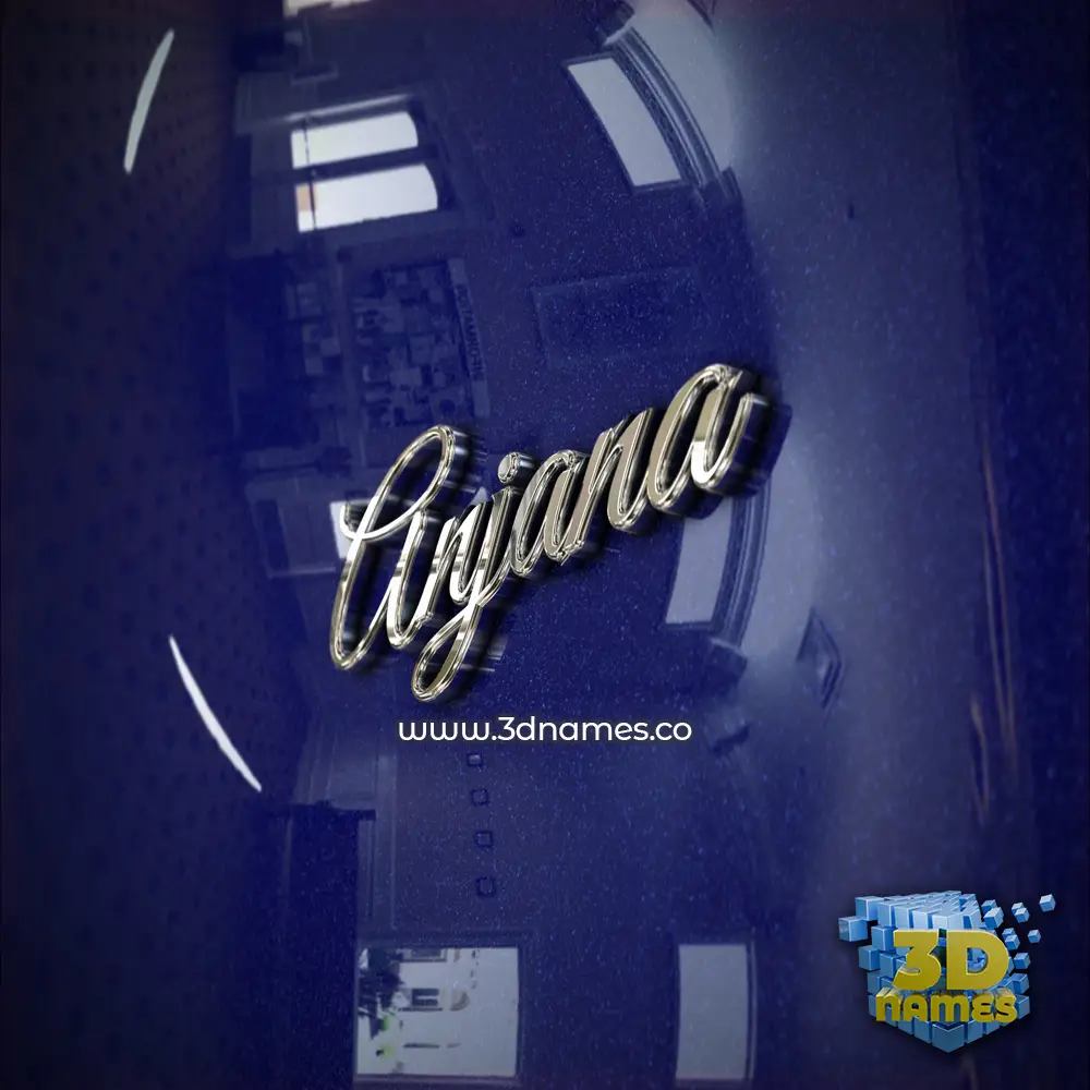 anjana in Metalic Blue style - 3D name wallpaper