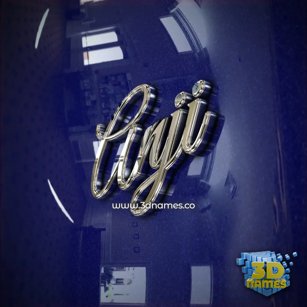 anji in Metalic Blue style - 3D name wallpaper