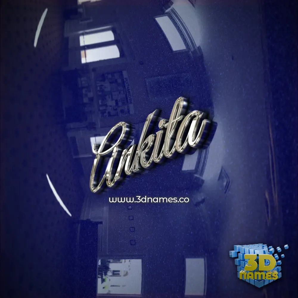ankita in Metalic Blue style - 3D name wallpaper