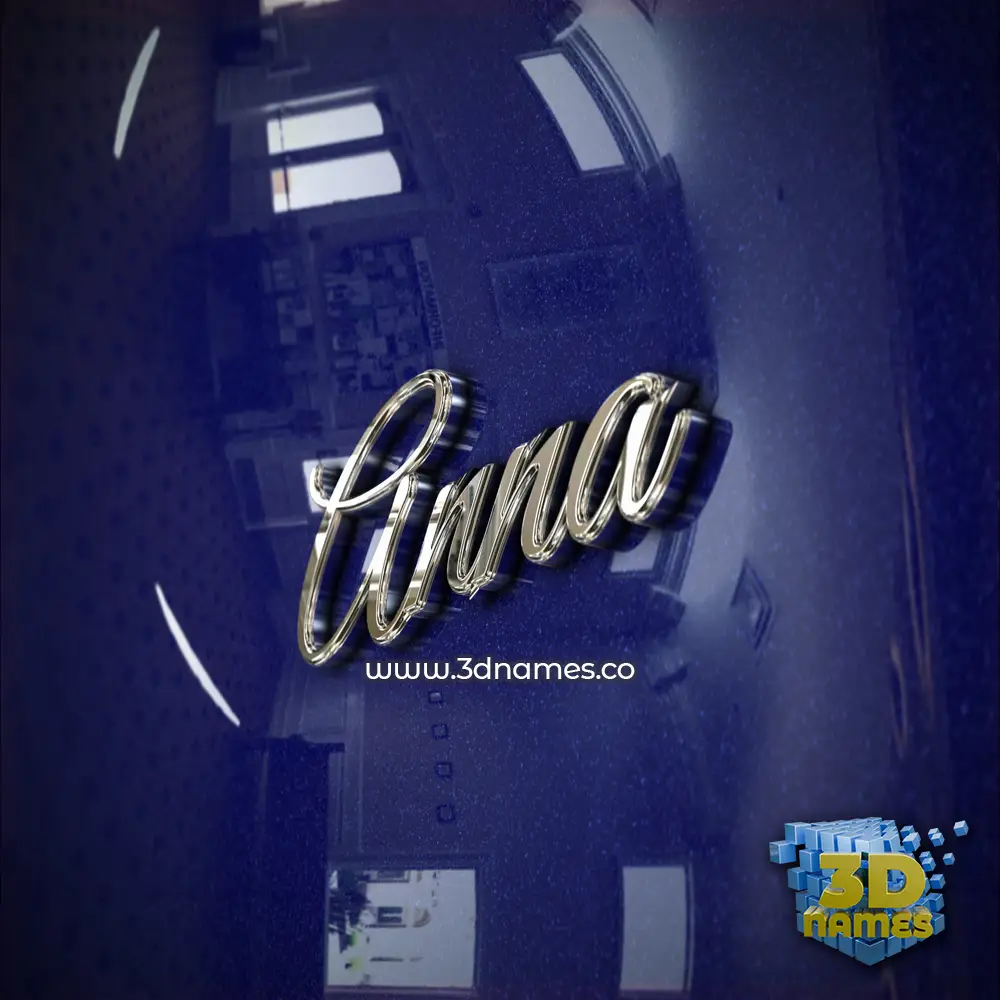 anna in Metalic Blue style - 3D name wallpaper