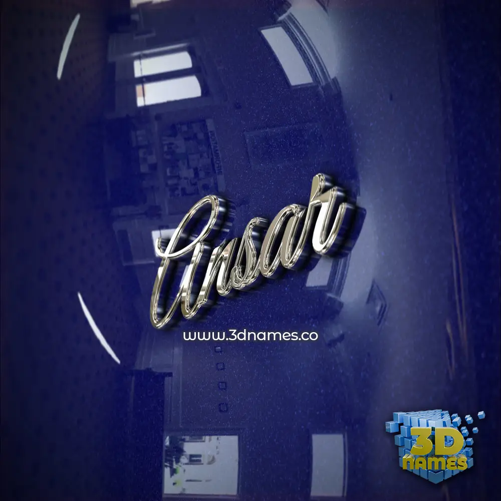 ansar in Metalic Blue style - 3D name wallpaper