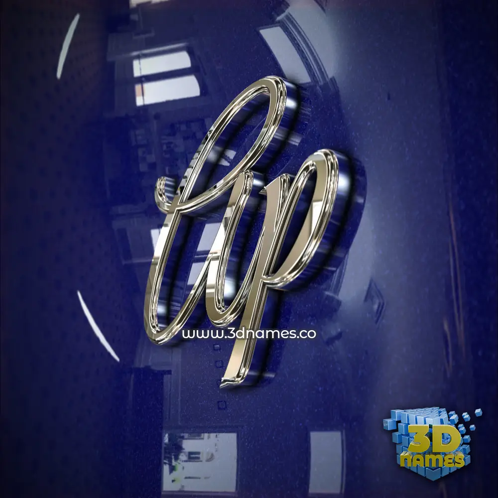 ap in Metalic Blue style - 3D name wallpaper