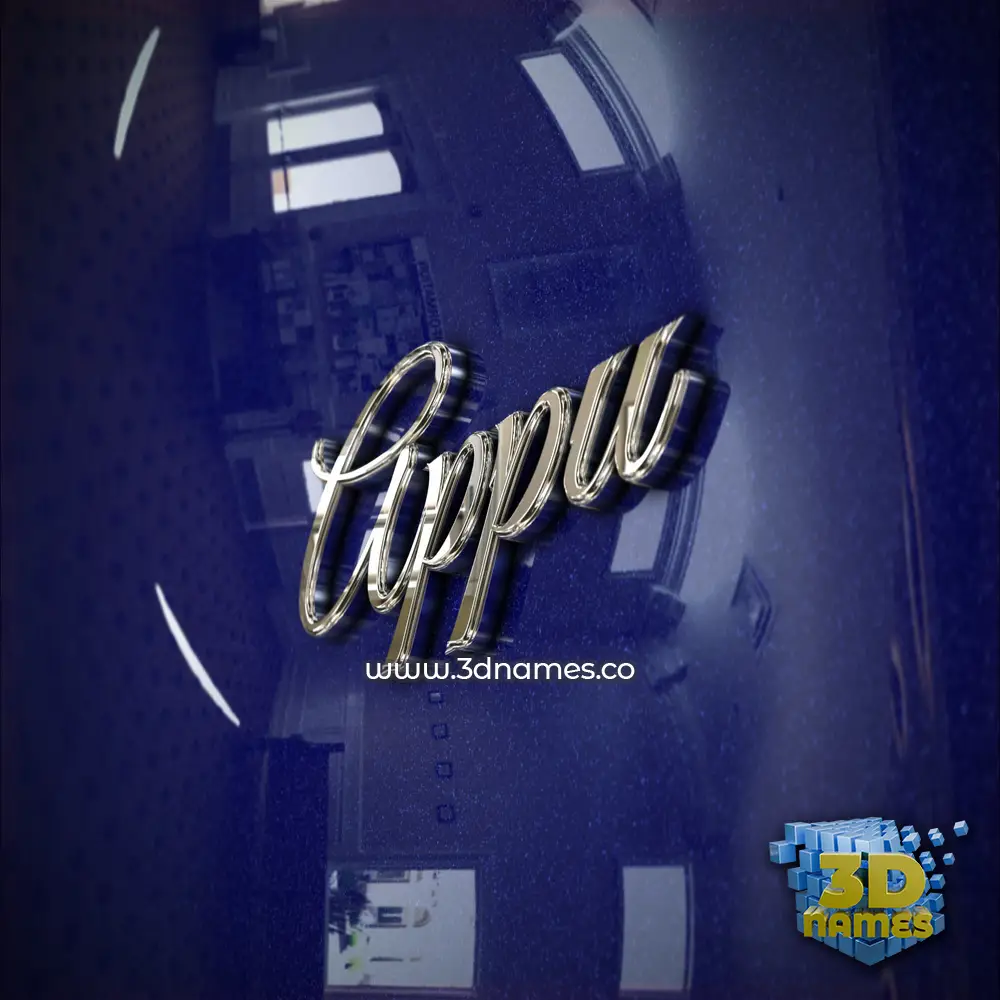 appu in Metalic Blue style - 3D name wallpaper